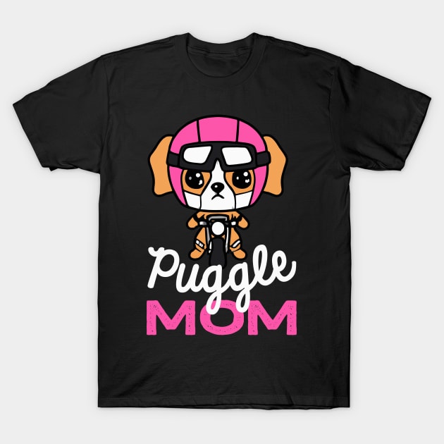 Puggle Mom Racing Funny Dog Owner Retro Dog Mother T-Shirt by BetterManufaktur